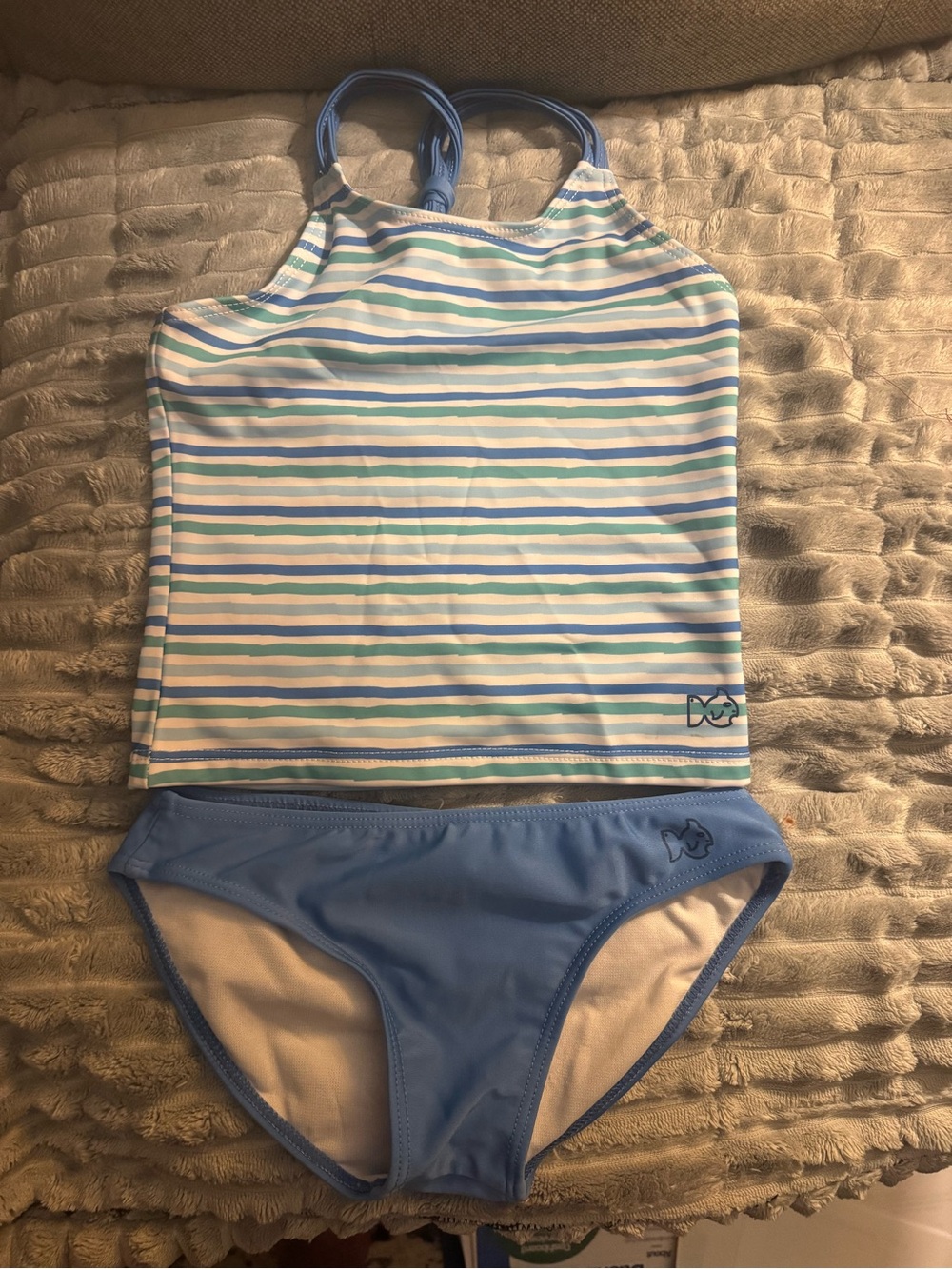 Prodoh Blue and White Striped Tankini Set